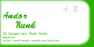 andor munk business card